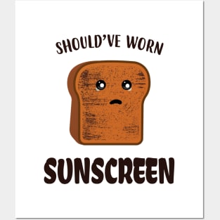 Funny Bread Should've Worn Sunscreen. Posters and Art